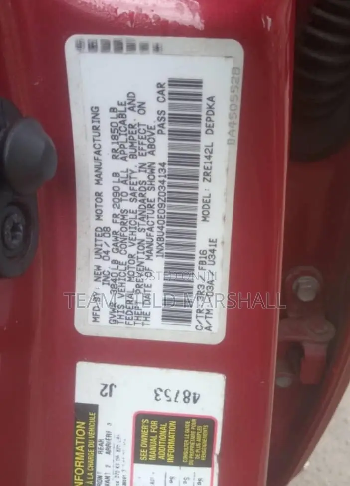 Toyota Corolla 1.8 2008 Red