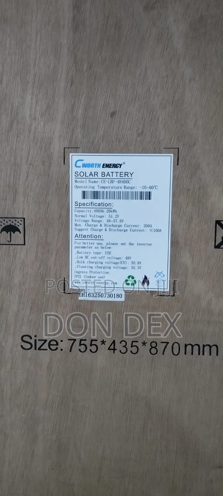 20kwh Cworth Lithium Ion Battery