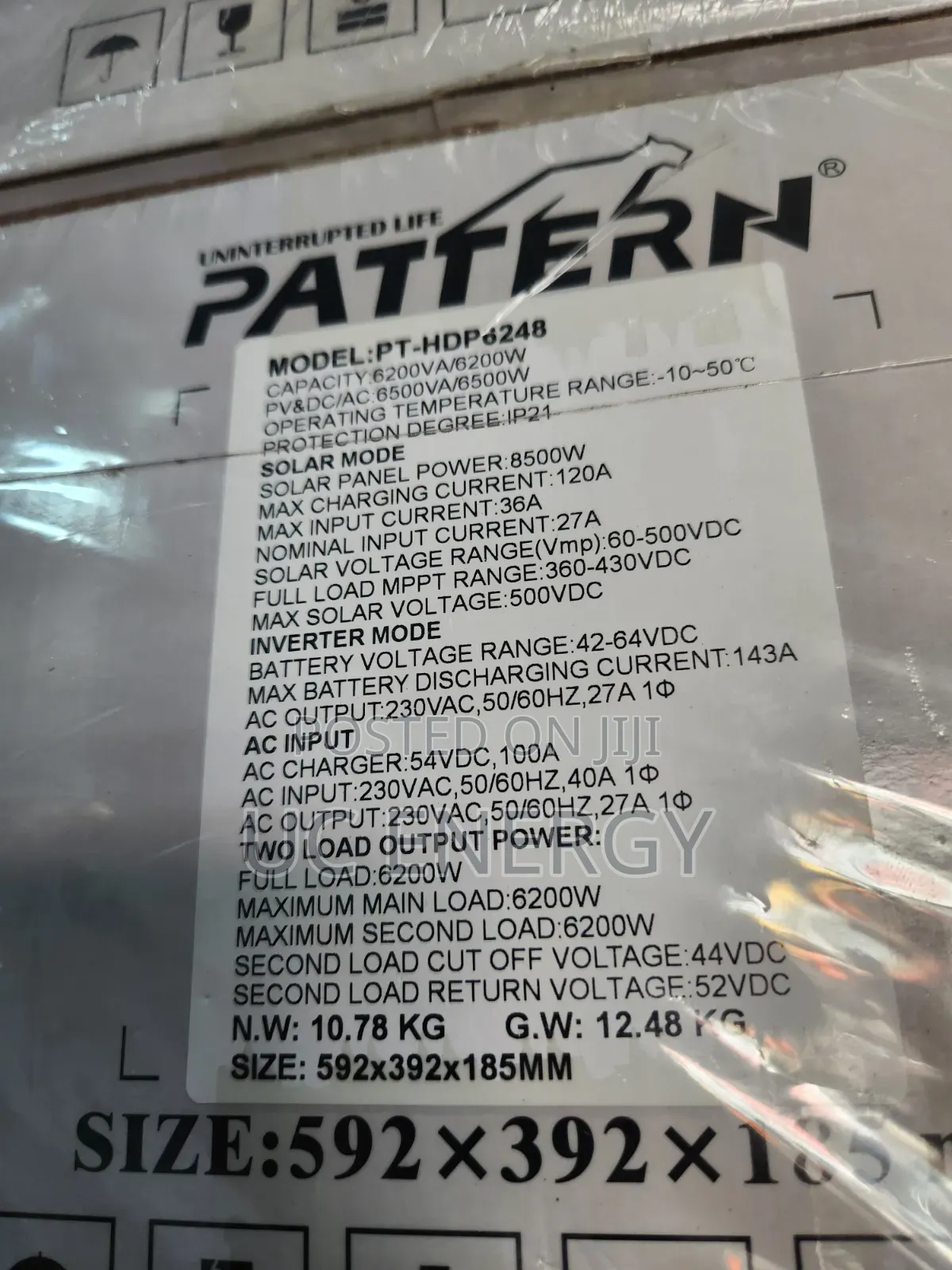 6.2kva 48v Pattern Solar Inverter Hybrid