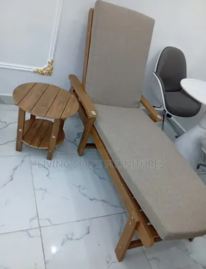 Outdoor Sun Lounger Bed With Side Table