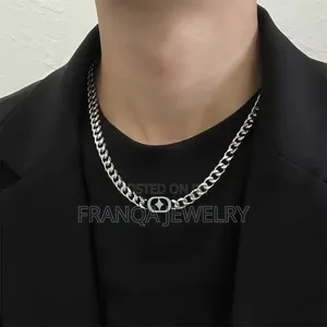 Titanium Steel Non Tarnish Cuban Silver Necklace