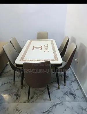 Marble Dining Table by 6 Chairs