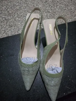 Mesh Pointed Toe Sling Back Heels