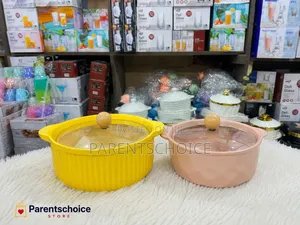 Ceramic Multi Functional Noodles Bowl With Glass Cover - 1pc