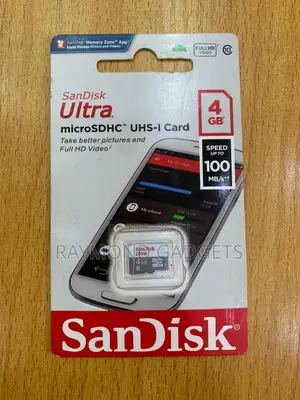 Sandisk Ultra 4GB microSDHC UHS-I Card – Up to 100mb/S