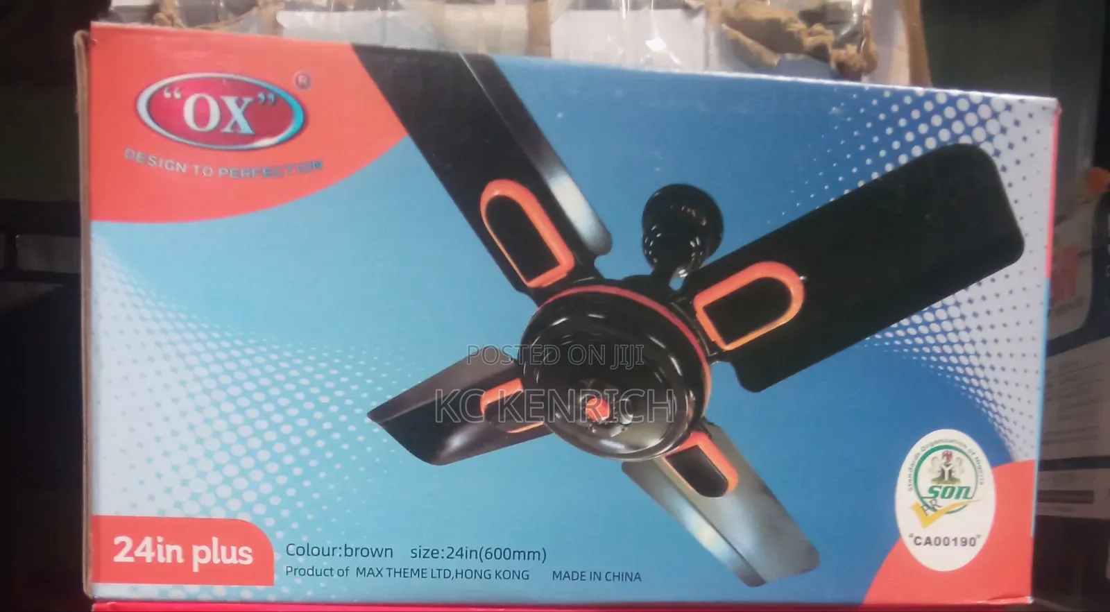 Ox Ceiling Fan 24inch, 4 Short Blade