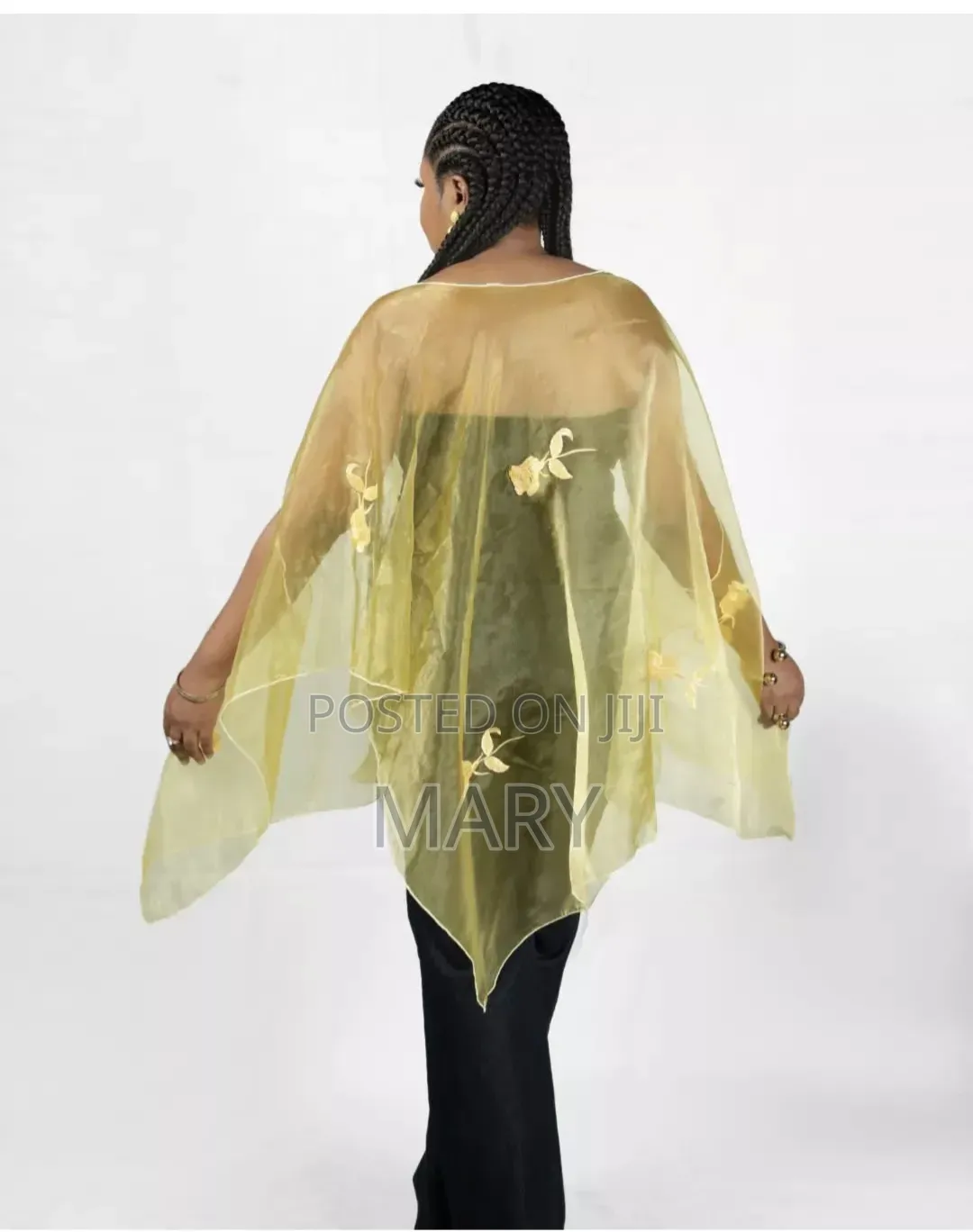 Yellow Chiffon Poncho ( Top )