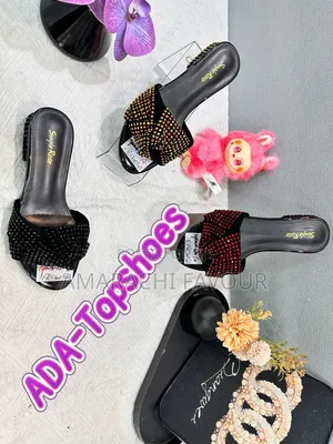 Premium Simple Rose Rhinestone Heeled Slippers