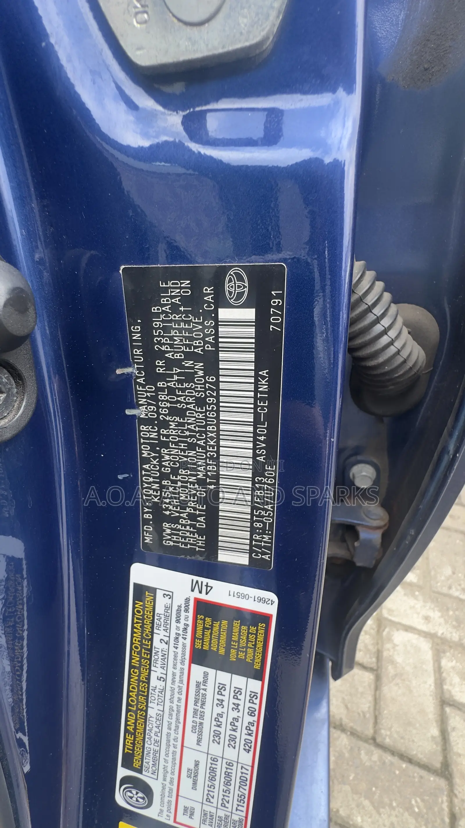Toyota Camry 2011 Blue