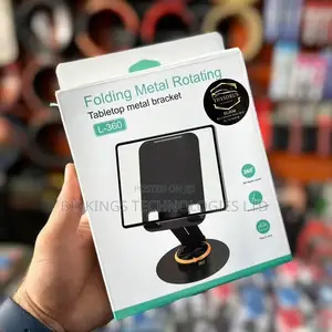 L-360 Folding Metal Rotating Tabletop Phone and Tablet Stand