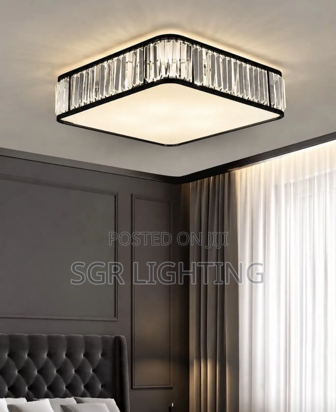 Classic Square Crystal Led Chandelier Is Used for Ceiling