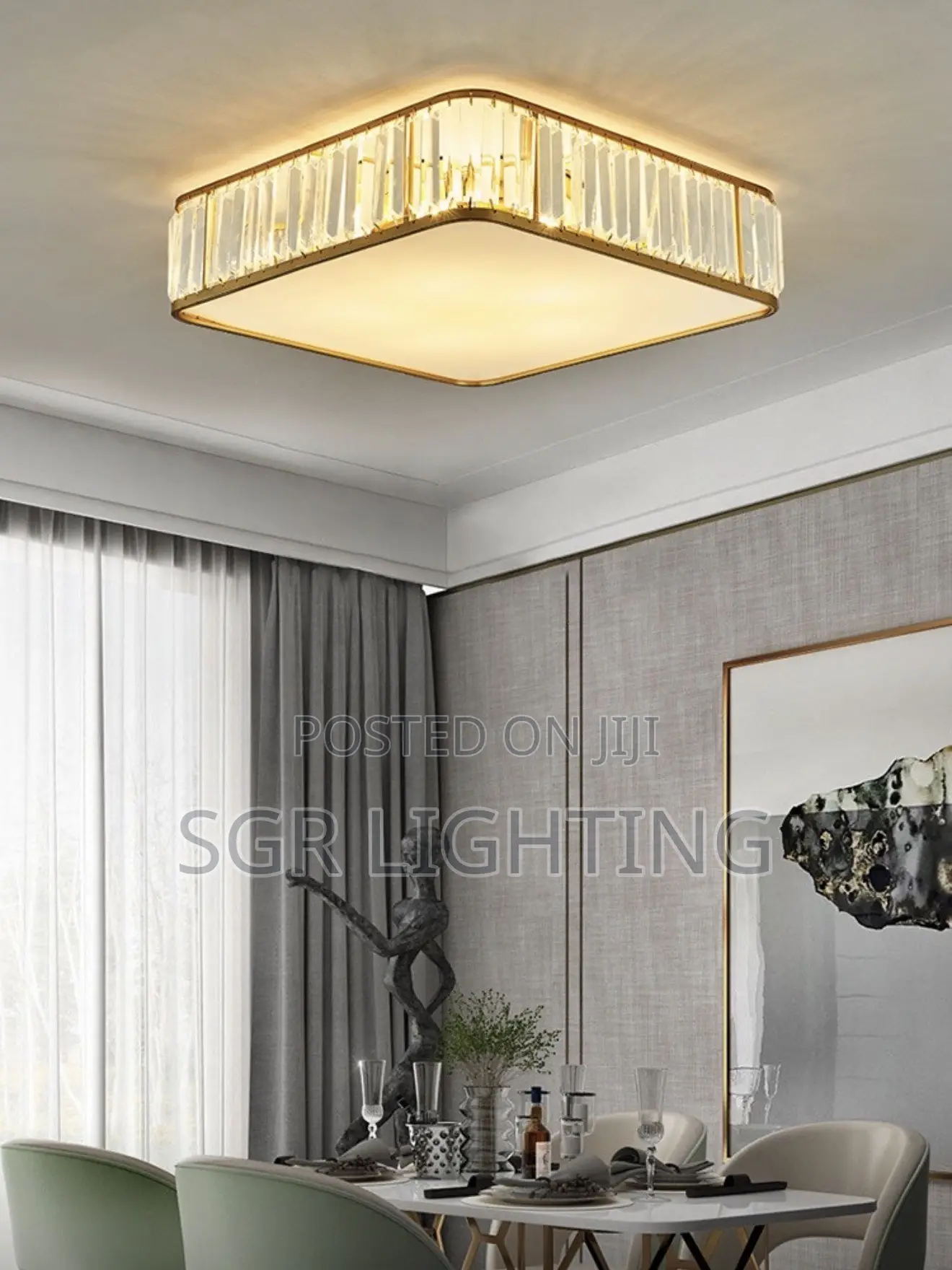 Classic Square Crystal Led Chandelier Is Used for Ceiling