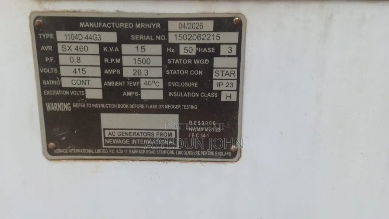 Perkins Sunproof Disel Generator