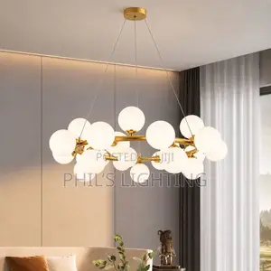 Modern Clear White Glass Bubble Pendant Lamp Round Chandelier Light