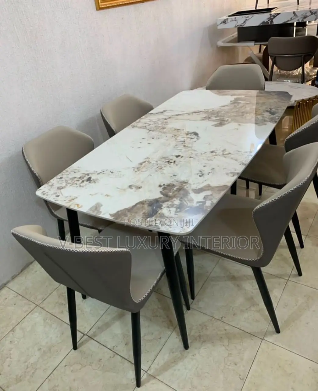 6-Seater Premium Marble Dining Set.