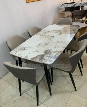 6-Seater Premium Marble Dining Set.