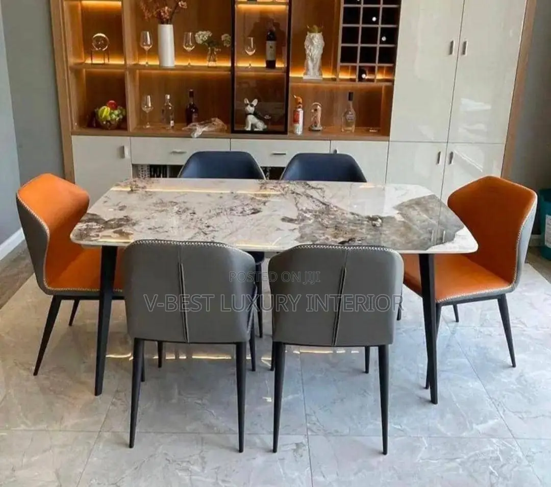 6-Seater Premium Marble Dining Set.