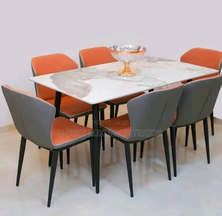 6-Seater Premium Marble Dining Set.