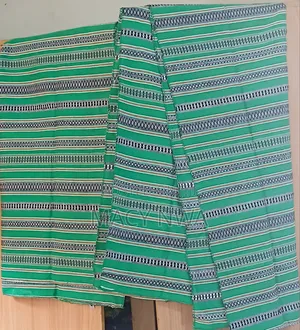 Premium Woven Green Striped Aso Oke Fabric