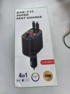 CAR-Y10 4-in-1 120W Super Fast Charge Bluetooth Car FM Transmitter