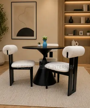 3-Seater Dining Set , Original Round White Table With Quality Chairs