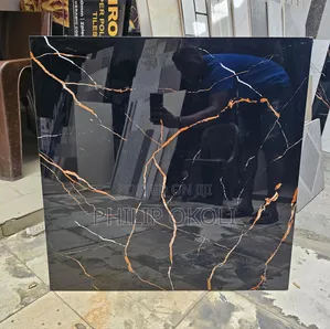 Super Polish Black 80x80 Floor Tiles