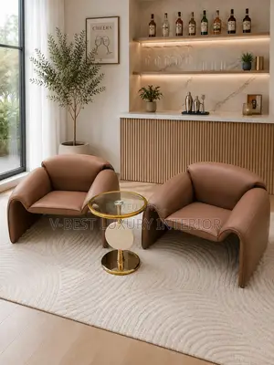 Brown Accent Leather Chair , Original Quality Me & You Set