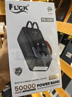 FLCK PD-N50 50000mAh Power Bank 22.5W With Built-in Cables + LED - New