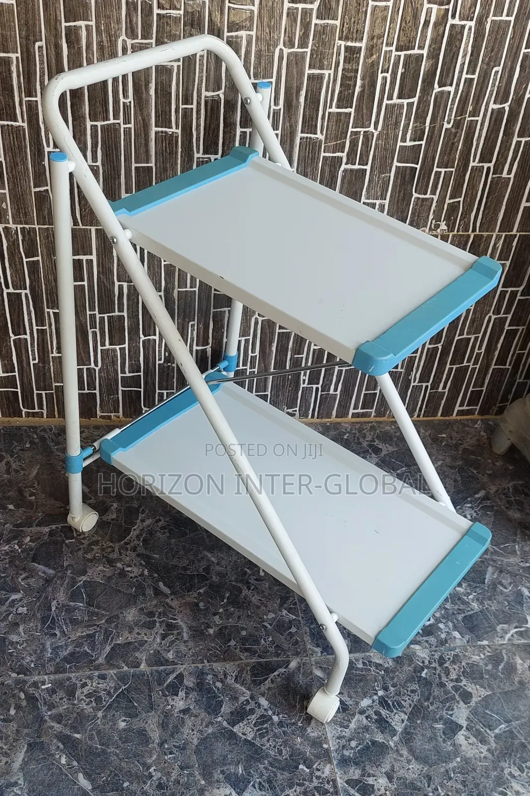 Foldable 2 Tier Multipurpose 4 Wheels Trolley