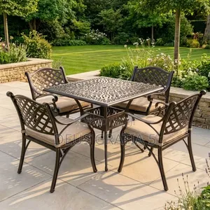 `4 Seater Outdoor Set `Garden Table and Chairs, `Cast Aluminum Patio