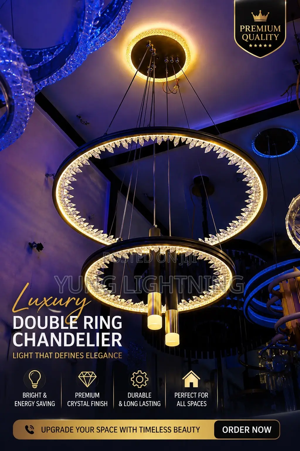Luxury Double Ring Chandelier