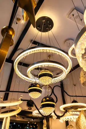 Luxury Modern Crystal Ring Chandelier Elegant LED Ceiling Light