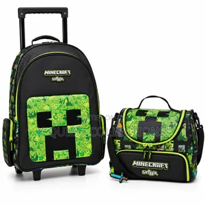 Smiggle 18-Inch Trolley Bag & Lunch Bag Set – Minecraft