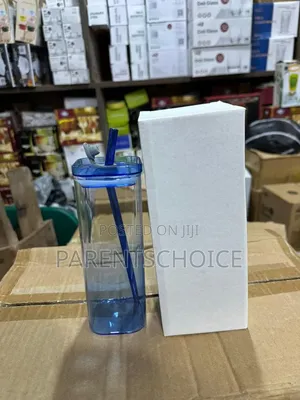 Glass Straw Cup With Plastic Cover - 1pc