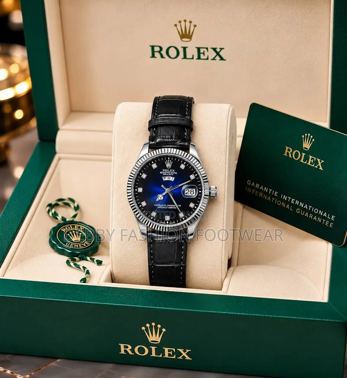 Elegant and Timeless Rolex Leather Watch