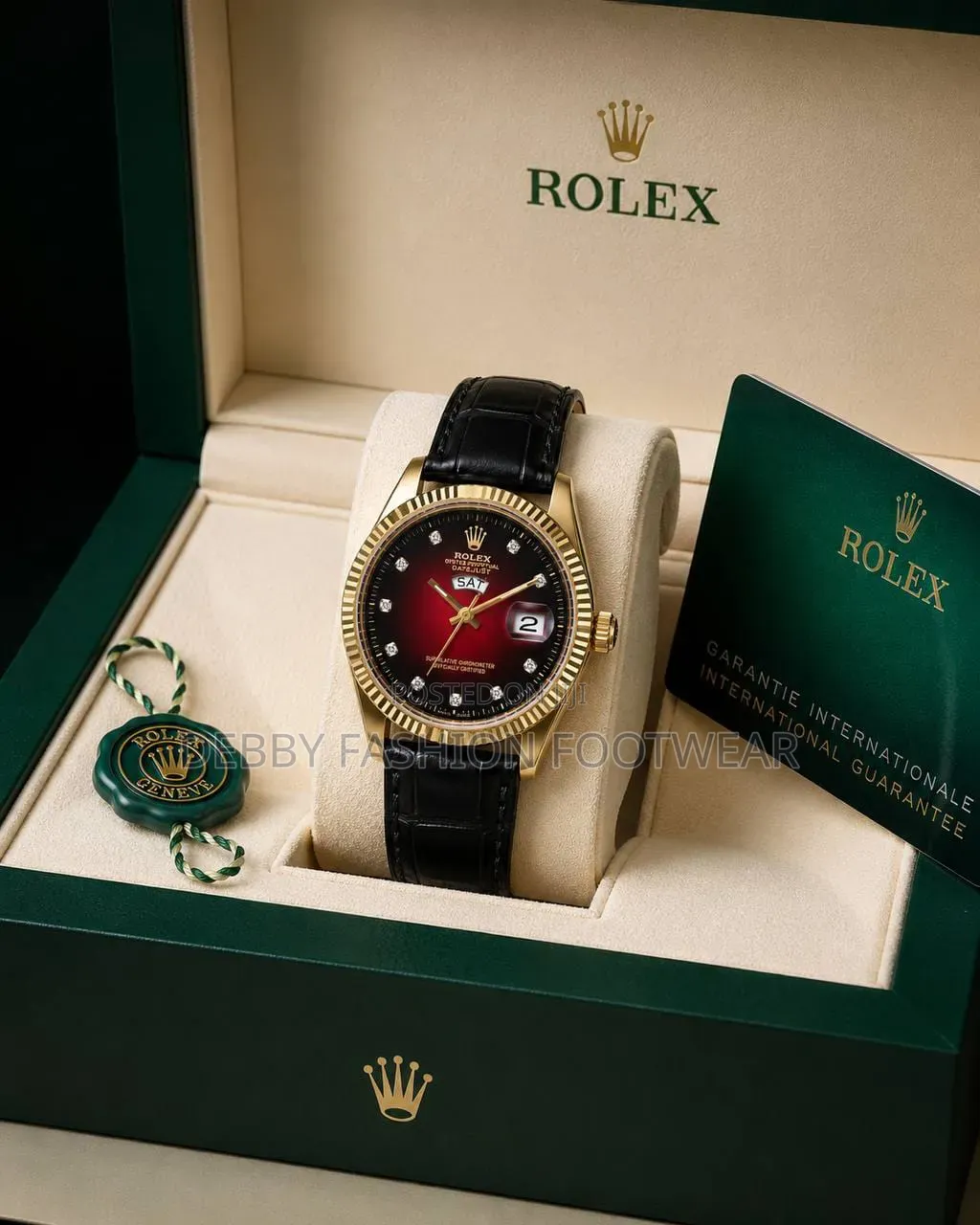 Elegant and Timeless Rolex Leather Watch