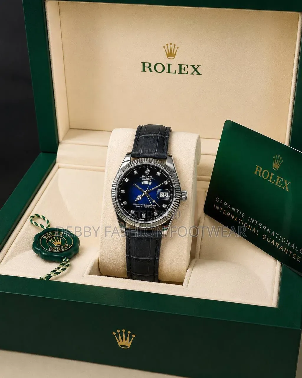 Elegant and Timeless Rolex Leather Watch