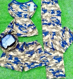 4in1 Pajama Set- Top,short and Long Trousers and Headwrap