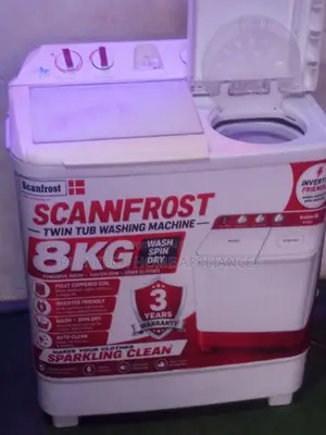 Scanfrost 8kg Manual Washing Machine – Wash & Spin Dryer, UK Used