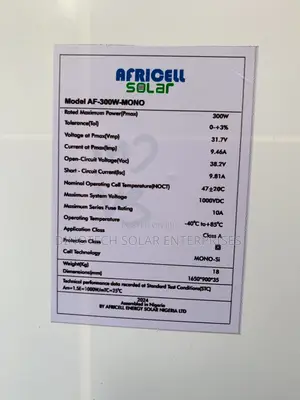 Africell 300w 60cells Solar Panel Mono