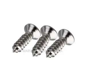 18pcs Guitar Pickguard Screws, Chrome, Type 3 Silver