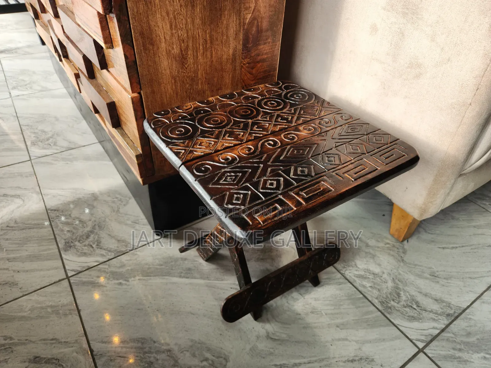 Stylish Wooden African Crafted Side Table