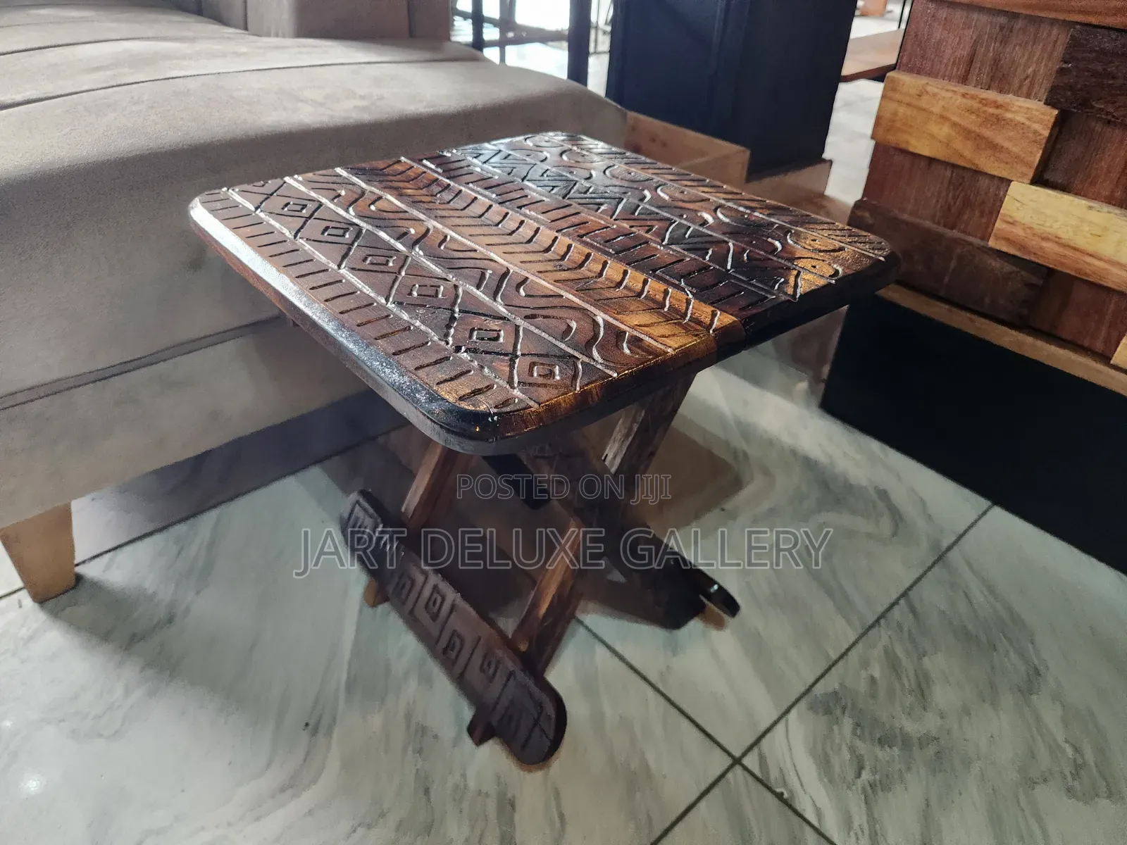Stylish Wooden African Crafted Side Table