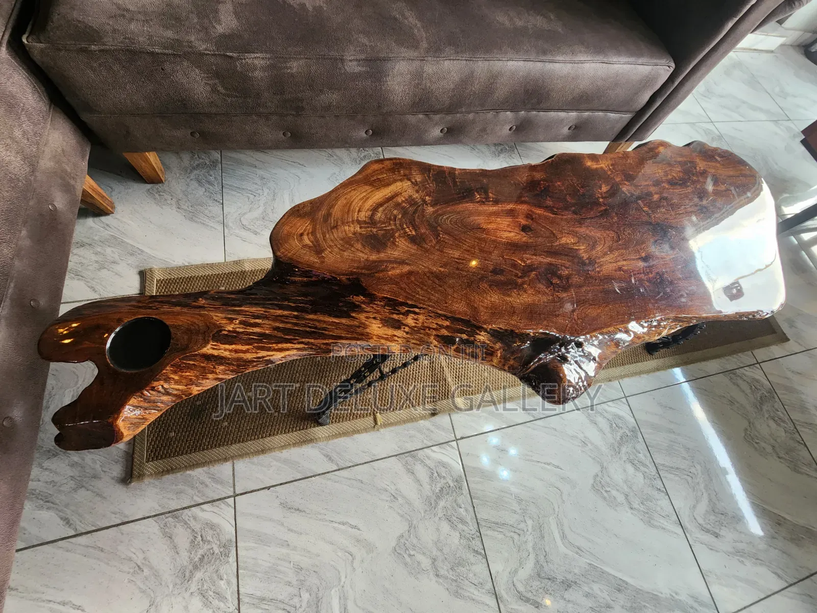 Live-Edge Wooden Epoxy Coated Table