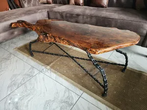 Live-Edge Wooden Epoxy Coated Center Table
