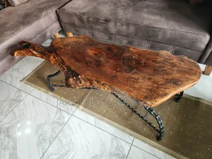 Live-Edge Wooden Epoxy Coated Center Table