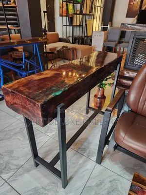 Stylish Wooden Log Epoxy Console