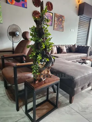 Driftwood Planter With Artificial Plant