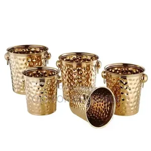 Stainless Gold Hammered Wine Champagne Bucket