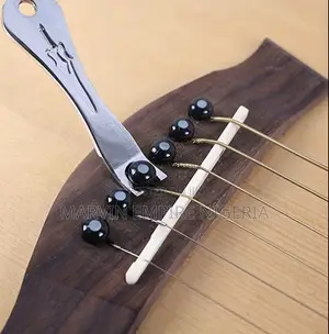 1pc Silvery Metal Acoustic Guitar Peg Removal With Hook Hole
